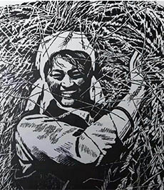 版画作品《金秋   其加达瓦》—原创_国画_摄影_漫画_书法_版画_雕塑_知名文艺家展示平台